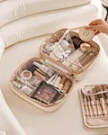 Checkered Makeup Travel Bag